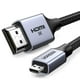 thumbnail image 1 of Cable HDMI UGREEN 8K Micro HDMI a HDMI 2.1 de aluminio de 6.6 pies, 1 of 3