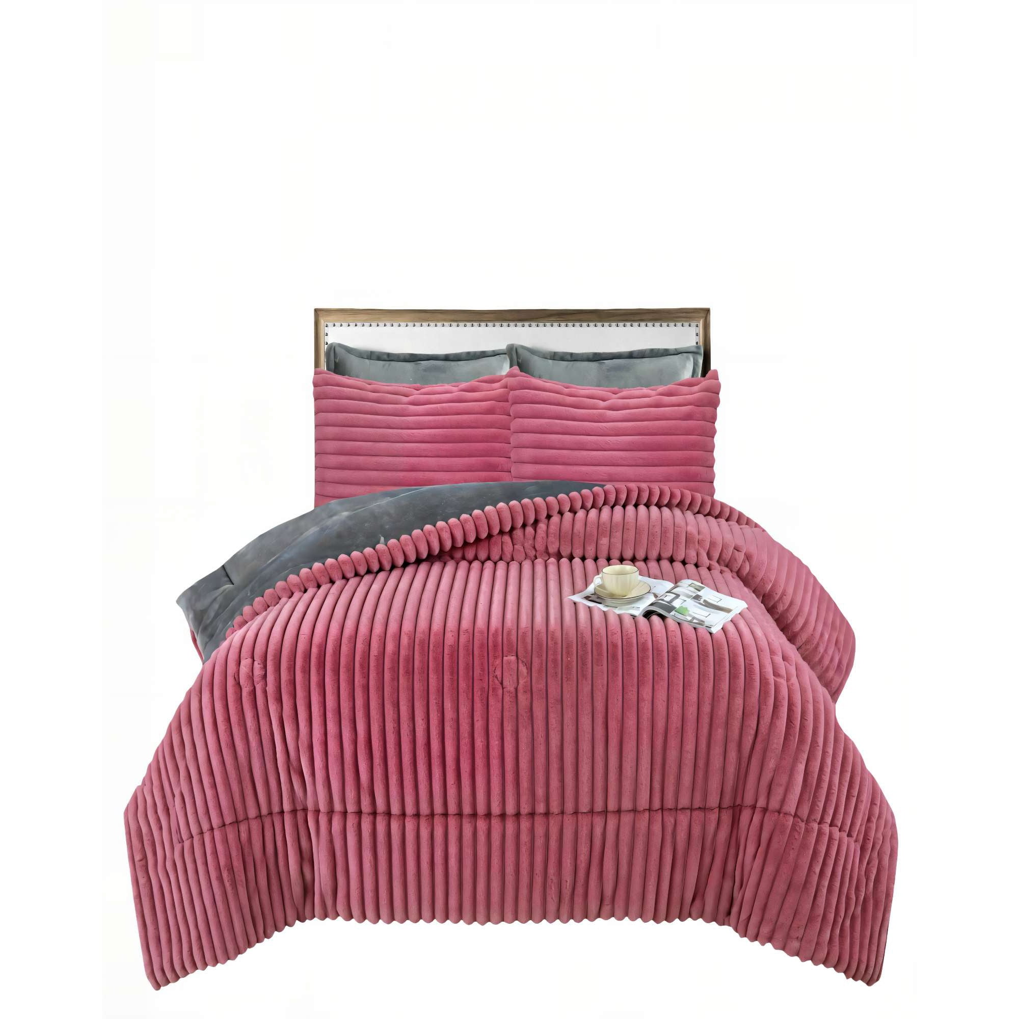 Genérico - Cobertor De Lineares Con Chiporro 2 Plaza Color Rosado