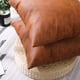 thumbnail image 2 of Funda de almohada lumbar de piel sintética estilo rústico de 30 x 50 cm, moderna y decorativa, para dormitorio, sala de estar, sofá, color marrón, juego de 2, 2 of 6