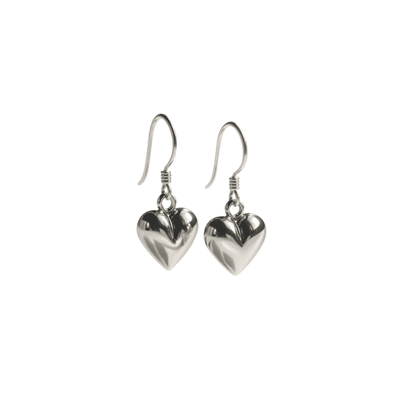 Aros Colgantes Corazón Plata 925