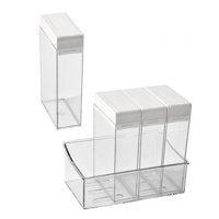 Magideal - 4X Tarros Multifunción Para Especias, Orificio Dispensador Doble, Recipientes De Almacenamiento Transparentes Para Azúcar, Sal, Frijoles, Organizador,