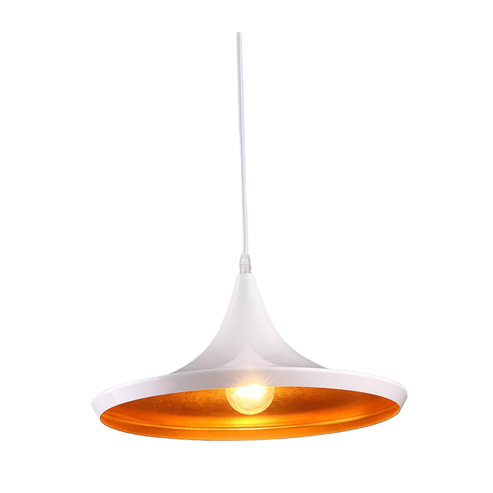 Magideal - Lámpara Colgante De Estilo Vintage, Lámpara De Techo, Iluminación, Candelabro Colgante Ajustable Para El Hogar, Comedor, Cafetería, Sala De Estar Y Do , Trompeta Trompeta Blanca 17X36Cm