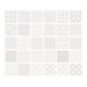 Magideal - Kit De 30 Piezas De Plantillas Sashiko, Estabilizadores Para Patrones De Bordado, Proyectos Diy, Para Acolchado A Mano, Dibujo De Líneas De Bordado