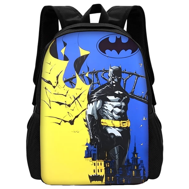 Super B-BatmanS-Logo 3 pcs set Child School Backpack with Lunch Bags ,Pencil Bags ,School Bags for Boys Girls Best Gift