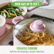 thumbnail image 5 of Stockpot GreenLife de cerámica antiadherente de 6 cuartos de galón con tapa de vidrio, color rosa, 5 of 6