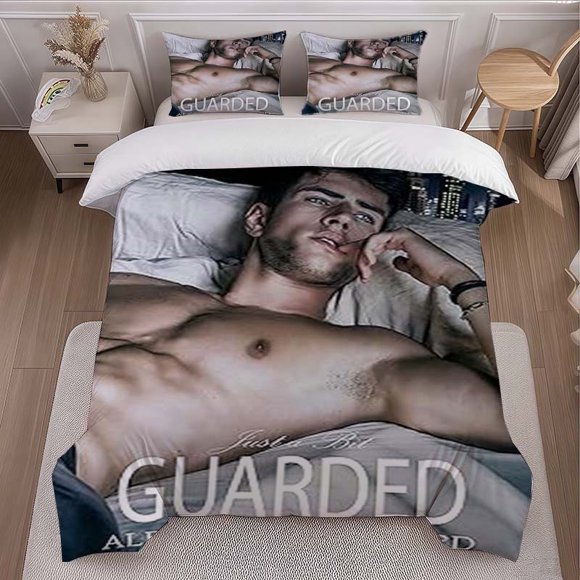 Just a Little Protected Three-Piece Printed Duvet Cover Set Themed Bedding Set with Duvet Cover and Pillowcases