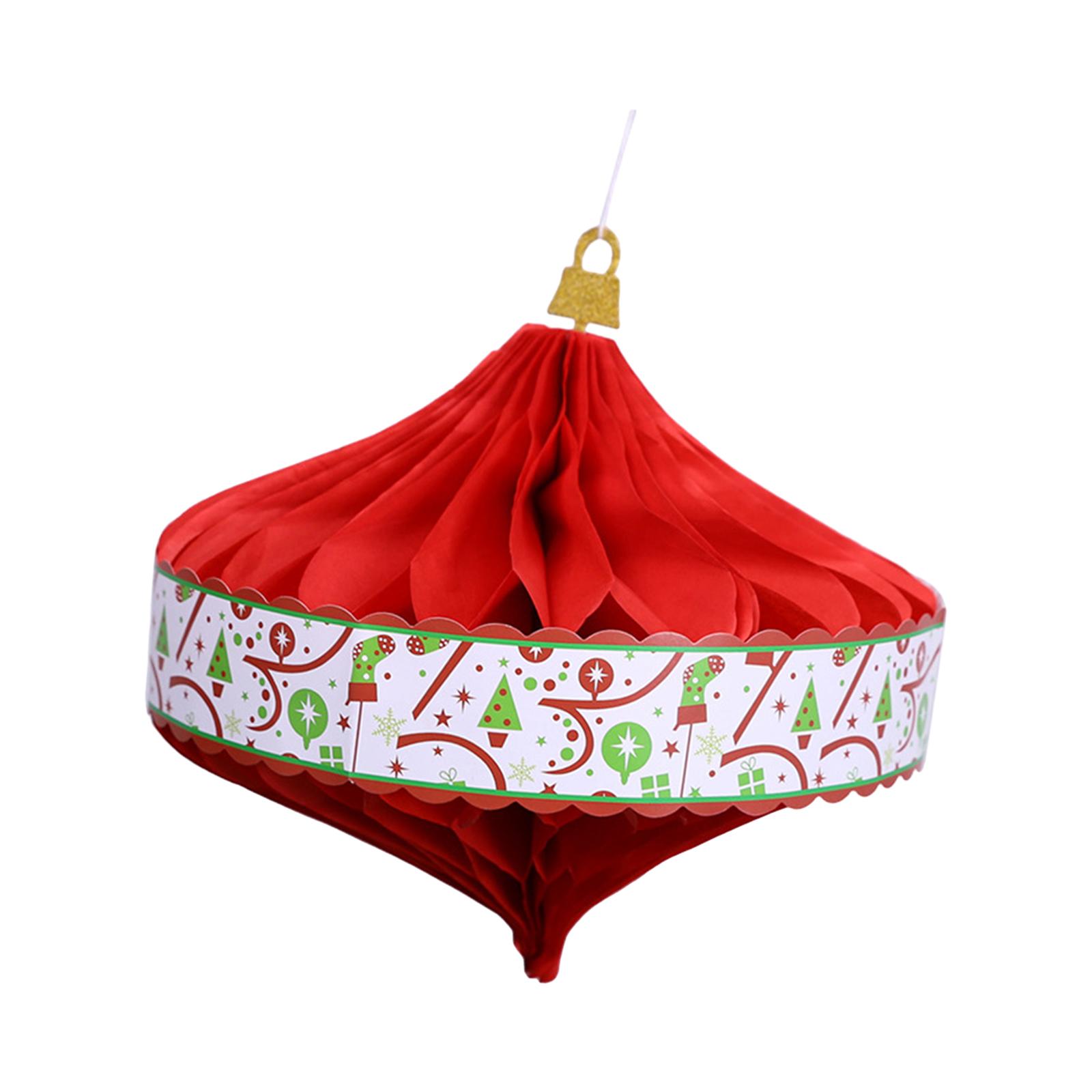 Bothyi - 4 Piezas 3D Navidad Panal Linterna De Papel Colgante Para Pared Año Nuevo Hogar Rojo