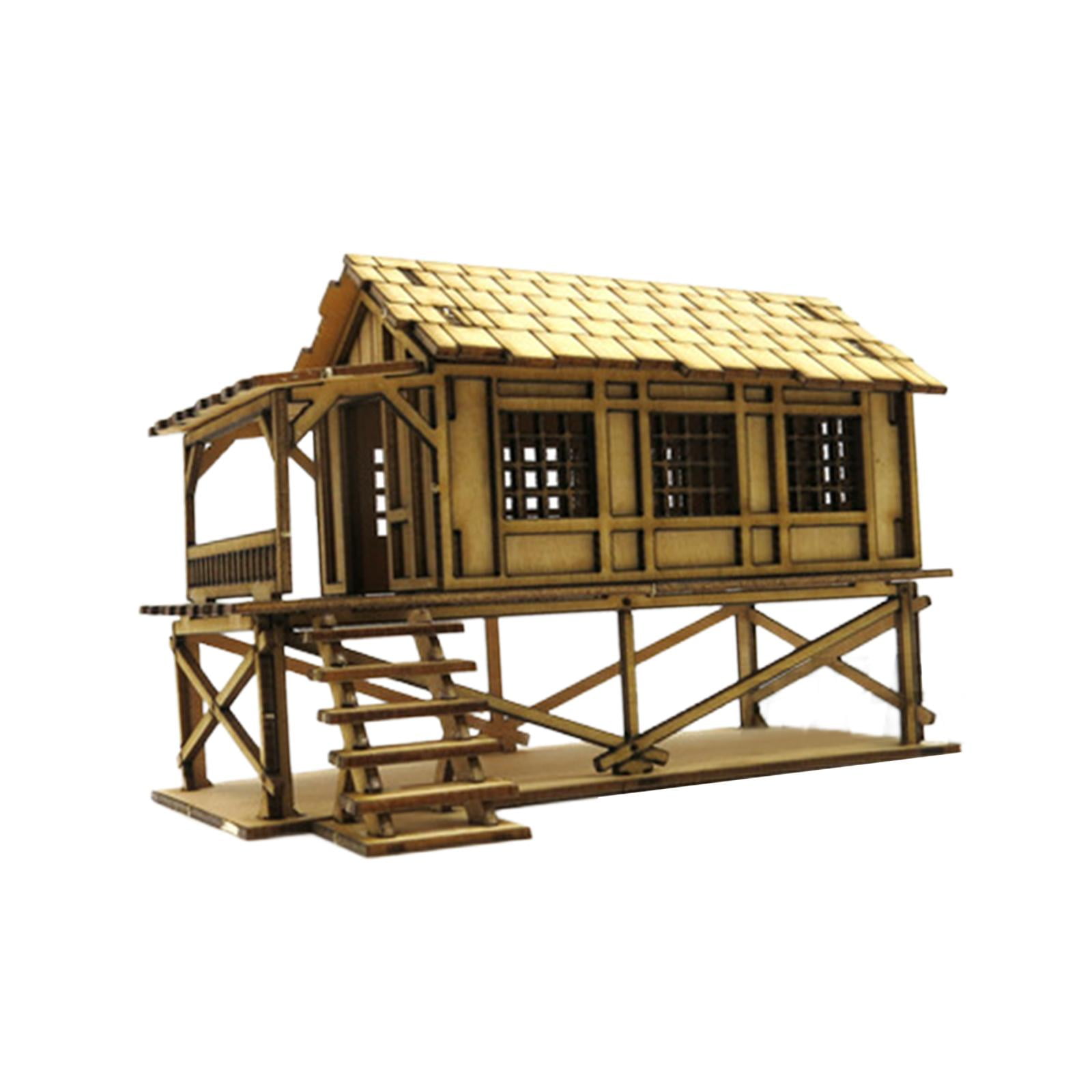 Bothyi - Rompecabezas De Madera 3d 1/72 Cabaña De Madera Para Arquitectura Modelo Mesa De Arena Diorama Estilo B