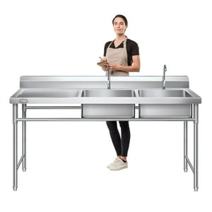 Prochef - Lavafondos Doble Acero Inox. 175X60X90 Cm. Secador Izquierdo