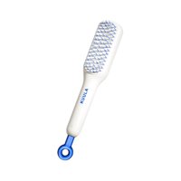 Magideal - Cepillo De Pelo Autolimpiante, Cepillo De Peluquería, Fácil De Limpiar, Herramienta De Belleza, Peine Telescópico Para Cabello Húmedo Y Seco, Corto Y Blanco
