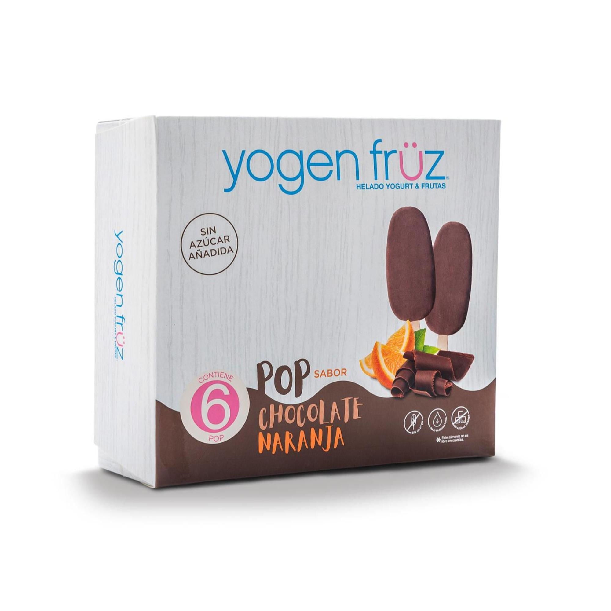 Helado Paleta Chocolate Naranja Caja 6 Un Yogen Früz