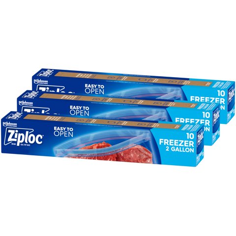 Bolsas Ziploc Para Almacenamiento De Alimentos, 30 Bolsas, 2 Galones