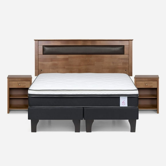 Cama Europea New Style 6 Combo Ferrara 2 Plazas