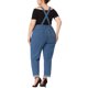 thumbnail image 3 of Agnes Orinda Mono de Verano de Mezclilla con Tirantes Ajustables para Mujer de Talla Grande 2X Azul, 3 of 7