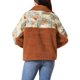 thumbnail image 3 of Sudadera de Invierno para Mujer INSPIRE CHIC Manga Larga con Solapa Media Cremallera Piel Sintética Panel Sólido Contraste de Gatos con Bolsillos XL Rojo Ladrillo, 3 of 6