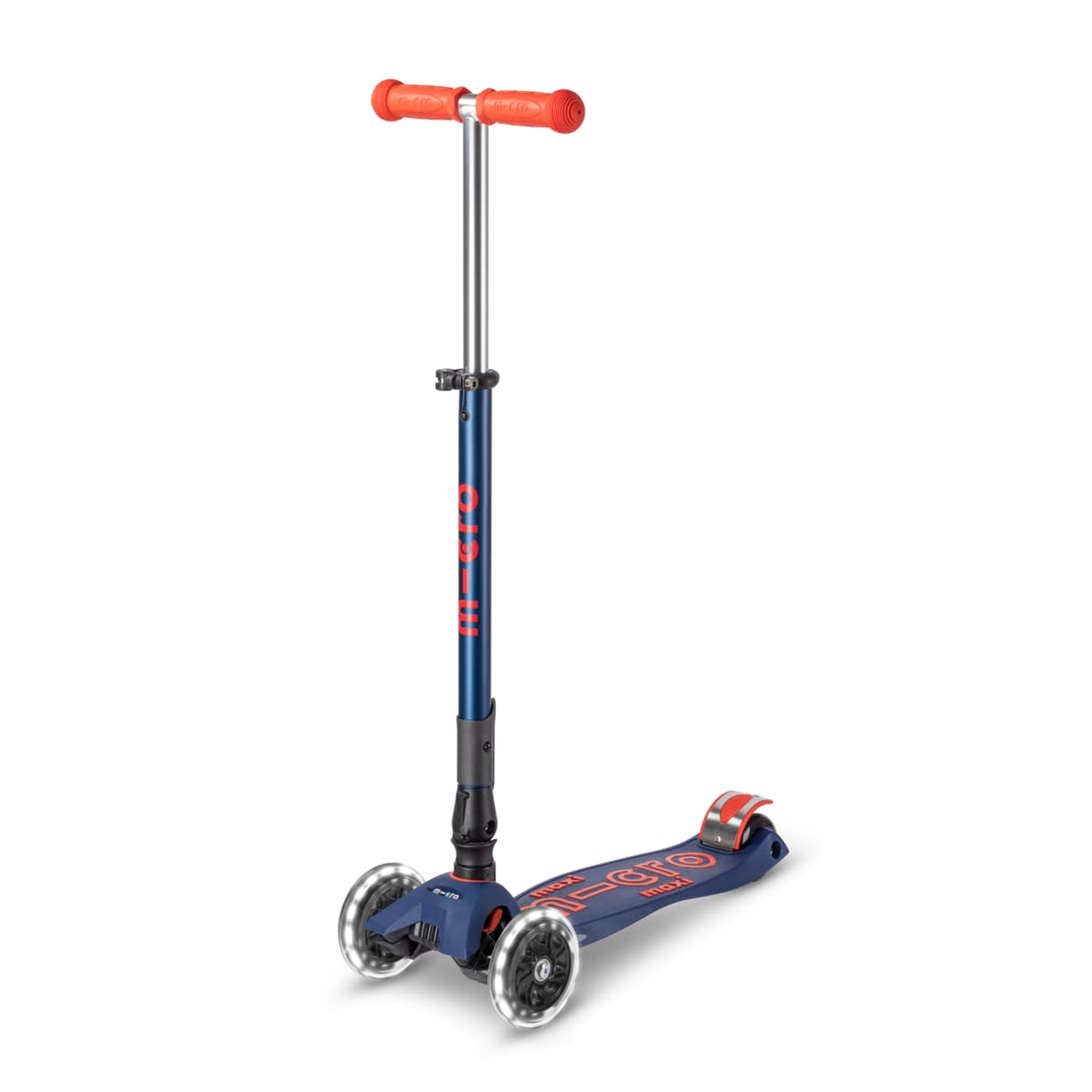 Scooter Micro Maxi Plegable Con Led Y Manubrio En T Ajustable De 3 Ruedas