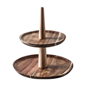 Bothyi - Soporte De Madera Para Pasteles, Soporte Para Pasteles, Plato De Postre Para Catering, Centro De Mesa, Fiesta, 2 Capas