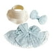 thumbnail image 1 of Vestido De Muñeca De 3 Piezas Con Sombrero, Lazo, Horquilla, Disfraz Para Muñecas De 15 A 17 Cm, Vestido Azul, 1 of 3