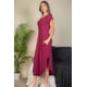 thumbnail image 2 of Saronite Vestido Largo con Escote en V, Mangas Murciélago y Bolsillos Ocultos, Color Burdeos (para Mujer), 2 of 5