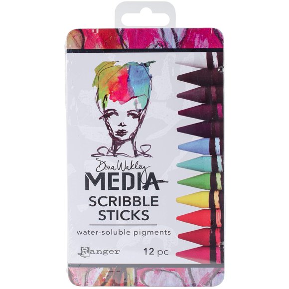 Barras de Pigmento Scribble Sticks Ranger 12 uds/paquete Dina Wakley Media
