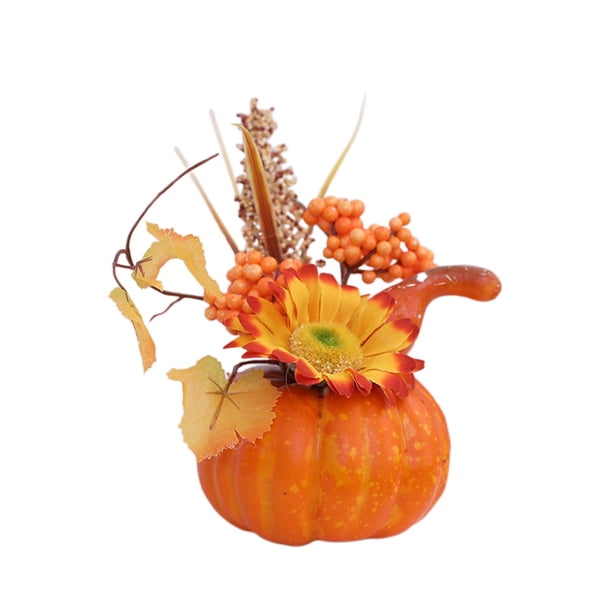 Flor de calabaza artificial Decoración de Acción de Gracias Cosecha Arreglo floral Decoración de fiesta Centros de mesa Accesorios de decoración para