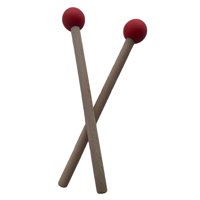 Magideal - Mazo De Tambor De Goma De 2 Piezas Con Mango De Madera Mazos De Campana De Xilófono De Percusión Para Practicantes De Campanas De Tambor De Bloque De Rojo