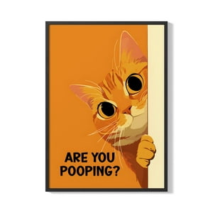 Creango - Cuadro Poster Enmarcado Gato You Are Pooping Decorativo
