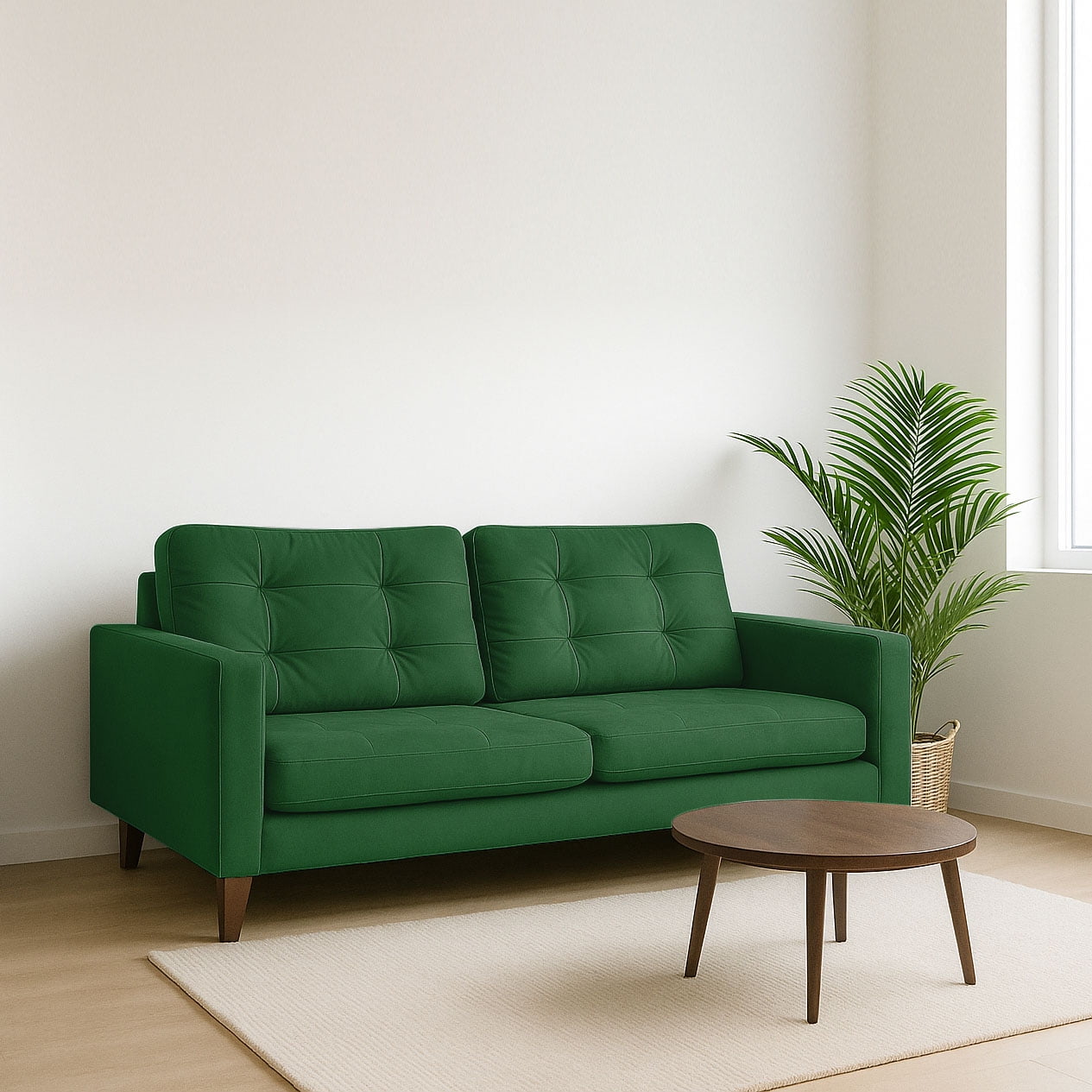 Latam Home - Sofá Nápoles 3c Tela Velvet Verde