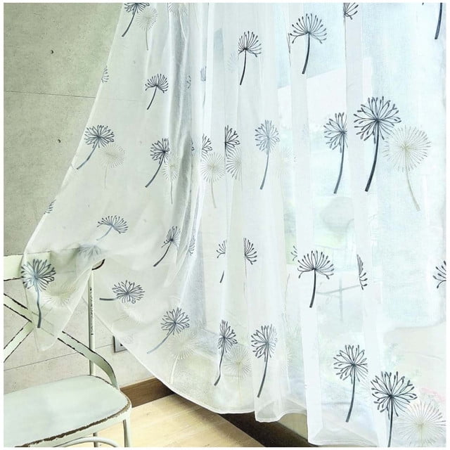 Wyj Hogar - Set De 02 Visillos Bordados Con Argollas 140x230 Cm Mod04