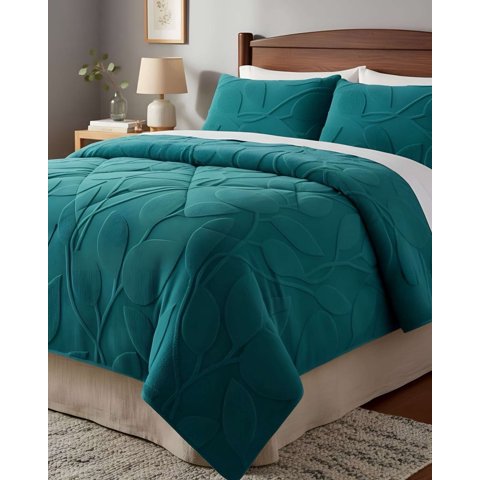 Imac Hogar - Cubrecama Acolchado Con Chiporro Diseño Texturizado Hojas 2 Plazas