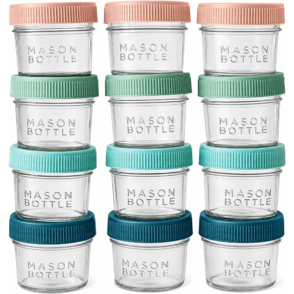 Tarros Mason Bottle de vidrio 120 ml (paquete de 12) herméticos