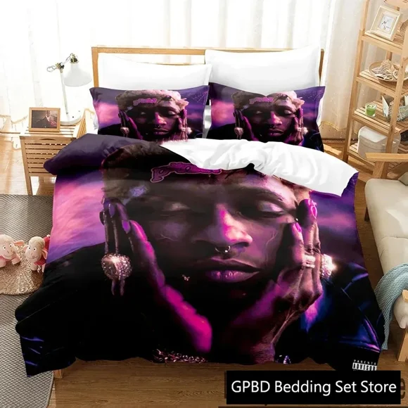 Young Thug Rapper Bedding Set Duvet Cover Bed Set Quilt Cover Pillowcase Comforter Boys Adult Bedding