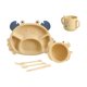 thumbnail image 4 of Juego De Cuencos Con Forma De Cangrejo, Plato De Comida Para Bebés, Vajilla Para Niños Pequeños, Utensilios Para Bebés, Amarillo, 4 of 5