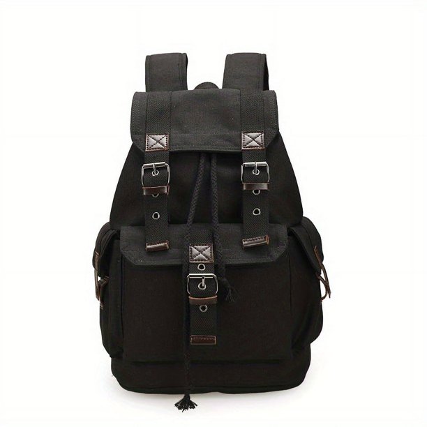 Vintage Canvas Backpack with Adjustable Straps and Large Capacity for Men and Teenagers - Perfect for Everyday Use