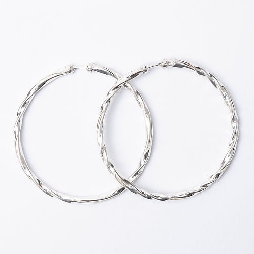 Aros Mujer Plata Argolla Perfiladas Grande