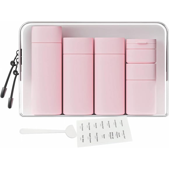Set Botellas Viaje FANPOI 5 Piezas TSA Antiderrame Rosa