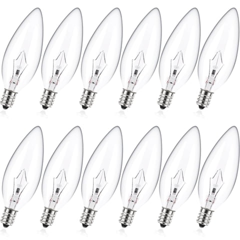 Bombillas Meqiqtek E12, 60 W, Vela Incandescente (Paquete De 12)