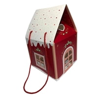 Bothyi - Caja De Regalo Navideña Estilo Casita, Ideal Para Envolver Regalos Y Celebrar El Año Nuevo (Roja).