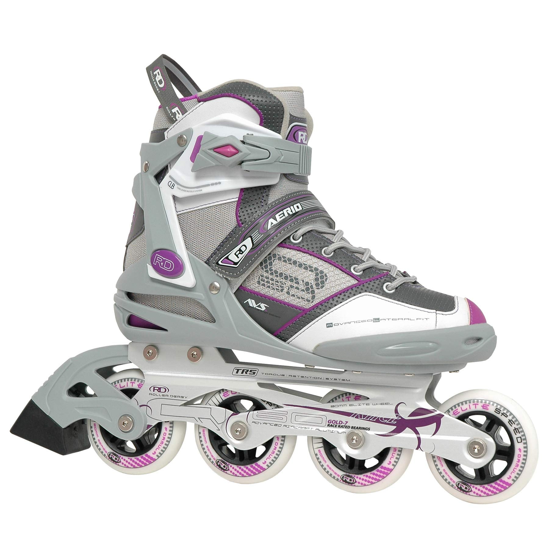 Patines En Línea Roller Derby Aerio Q-60 Para Mujer, Color Blanco/gris