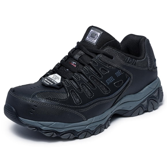 Zapatos de construcción Skechers Cankton con punta de acero para hombre, negros, 13 W