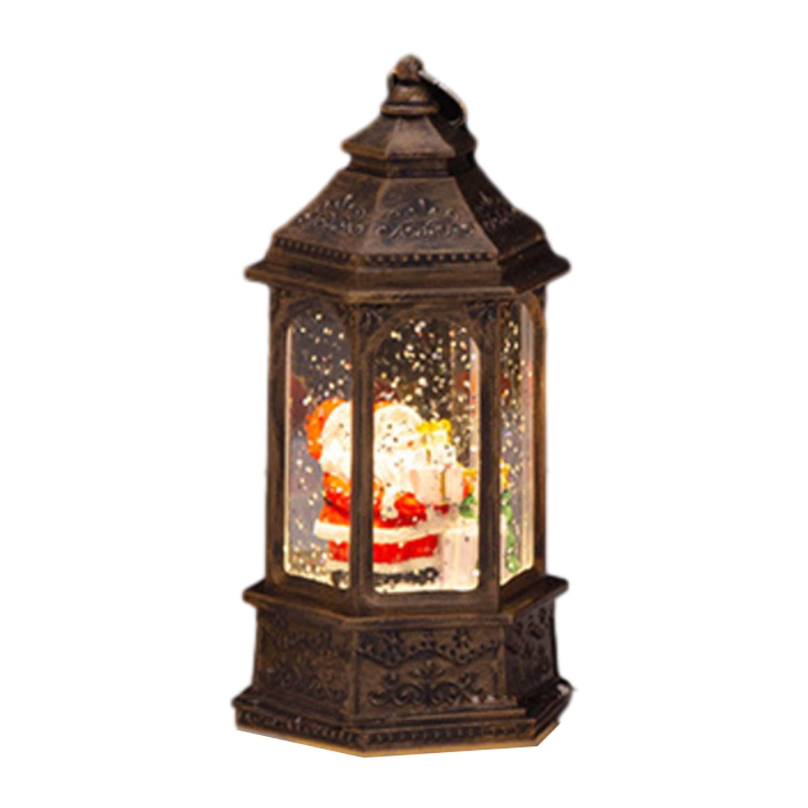 Magideal - Decoración Navideña Iluminada, Luces Navideñas, Decoraciones Resplandecientes, Decoración Navideña De Resina Para Mesa, Decoración De Sala De Estar , Linterna De Viento