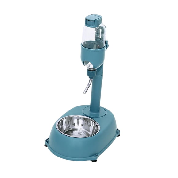 Comedero portátil para mascotas Waterer Food Bowls Estación de alimentación para mascotas Botella de agua de 500 ml Fondo antideslizante Tazón para Azul