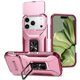 thumbnail image 1 of Funda Armada para iPhone 17 Pro Max con Tapa Deslizante y Soporte Magnético Giratorio Rosa, 1 of 5