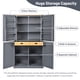 thumbnail image 1 of [Assembly Video Provided]TOPMAX 40.2x20x71.3inch High Freestanding Kitchen Pantry Large Cupboard Storage Cabinet with 2 Drawers, 2 Adjustable Shelves, 8 Door Shelves for Kitchen, Dining Room,Gray, 1 of 3