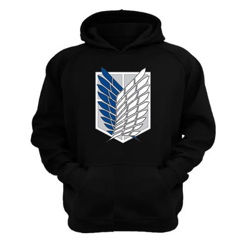 Polerón Canguro Attack On Titan Negro Talla L Unisex