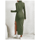 thumbnail image 3 of Vestido Ajustado Largo Tejido Canale Cuello En V, 3 of 5