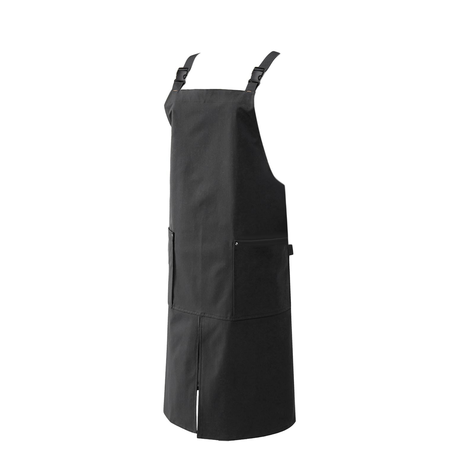 Magideal - Delantal De Cocina, Delantal Con Pechera Alta, Ropa De Trabajo Para Restaurante Y Café, Delantal De Bolsillo Para Chef, Para Jardinería, Elaboración , Gris