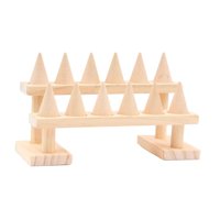 Ioensy - Soporte De Pantalla De Anillo De Madera Soporte De Dedo Versátil Para La Casa Minorista De Escritorio 2 Nivel 21Cmx9Cmx8Cm