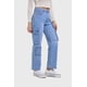 thumbnail image 2 of Jeans Mujer Calce Recto Cargo Azul - ll, 2 of 4