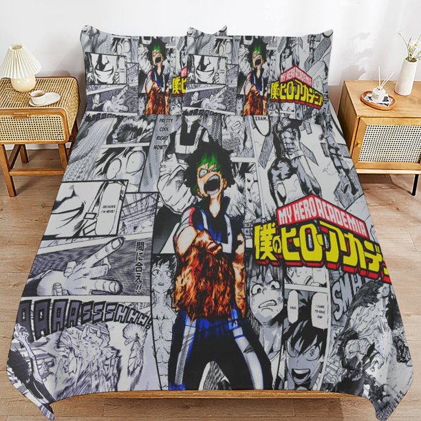 My-Hero-Academia My-Hero-Academia Bedding Set Sheet Set for Kids Adults,All Season Lightweight